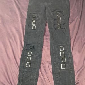 Royal Bones size 7 black buckle pants.